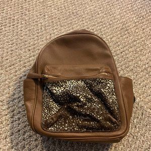 NWOT Vera Bradley Leighton Backpack - Cognac "Downtown Dots"
